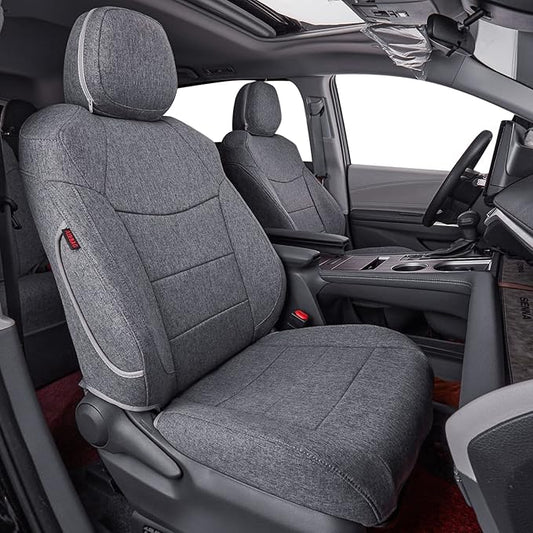 Sienna Car Seat Covers Custom Fit for 2011-2020 Toyota Sienna XLE,Limited,Limited Premium,2nd Row Captain Seats w/Foot Rest,Full Coverage Polyester Seat Protector (Full Set,Gray) by Coverdream
