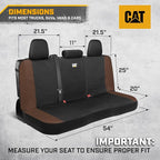 CAT Flexfit Brown Rear Seat Cover for Cars, SUVs & Mid-Size Pickup Trucks - Durable 60/40 Split Rear Bench Seat Protector, Back Seat Cover, Interior Auto Accessory, Not for Full-Size Pickup Trucks - Image 2