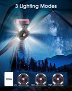 Portable Camping Fan with LED Lantern, 20000mAh Personal Rechargeable Fan | LED Lantern & Remote, Oscillating,Timer, Remote Auto, Hook for Tents Travel Outdoor Camp Beach Home Gifts - Image 4
