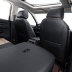 EKR Civic Seat Covers Custom Fit for Honda Civic (Hatchback) 2017 2018 2019 2020 2021 (Rear W/Armrest),Waterproof Leather Car Seat Cover Full Set,Faux Leather(Black/Sand Beige) - Image 3