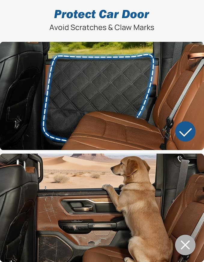 JOYTUTUS Dog Car Door Protector Compatible with Large SUV/Trucks, Waterproof & Anti-Scratch Door Protector from Dog Scratching with Storage Pockets (2 Packs Universal Fit) - Image 5