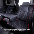 HKZ Custom Fit Corolla Car Seat Cover Full Set for Toyota Corolla Sedan 2020 2021 2022 L LE (Gasoline Models Only) 5-Seats Full Set,Durable Faux Leather (Black+Red) - Image 3