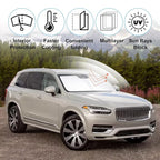 Windshield Sun Shade for 2016-2025 2026 Volvo XC90 Accessories | Full covered for windshield, Foldable & Durable, Block UV Rays, Reduce Heat, Easy to install, Keep Car Cooler - Image 2