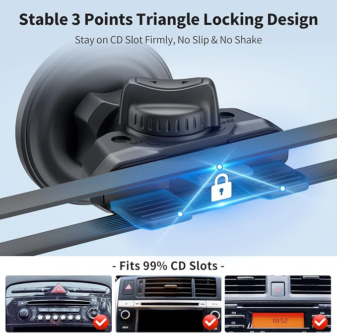 PROfezzion Car CD Slot Magnetic Phone Mount Holder for MagSafe iPhones | Vent Clip Included, No Vibrating, Powerful Magnets Compatible with MagSafe for iPhone 17 16 15 14 13 12 Pro Max & All Phones - Image 5