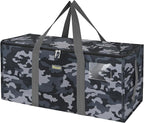 BALEINE Extra Large Storage Tote with Zippers & Carrying Handles, Heavy-Duty Oxford Fabric Moving Bags for Laundry, Space Saving, Storage, Grey Camouflage by BALEINE