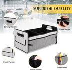 JiatuA Car Trunk Organizer, Collapsible Car Organizers and Storage Grey | Sturdy, Large Capacity, Clean Decor, Multi Compartment Container Box, Adjustable Car Accessories for SUV Sedan Truck - Image 2