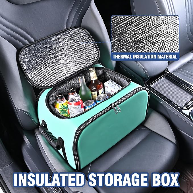 Foldable Car Insulated Storage Box, Portable Thermal Cooler Bag with Double Zipper & Sturdy Handle, Multi‑Purpose Car Seat Trunk Organizer for Drinks Snacks, Outdoor Picnic Camping Road Trips - Image 4