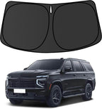 Tahoe Windshield Sun Shade for Tahoe 2021-2024 2025 Blocks UV Rays Accessories,1:1 Custom Foldable Thickened Wear-Resistant Front Window Sunshade Visor,Keeps Your Car Cooler by Achaltiza