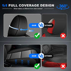 AOMSAZTO Car Seat Covers for Toyota RAV4 2019-2025 Hybrid,Not for SE&XSE | Custom Fit 5-Piece Set Includes Neck Pillows,Armrest Cover,Steering Wheel Cover and Seat Belt Covers-Faux Leather Black&Gray - Image 5