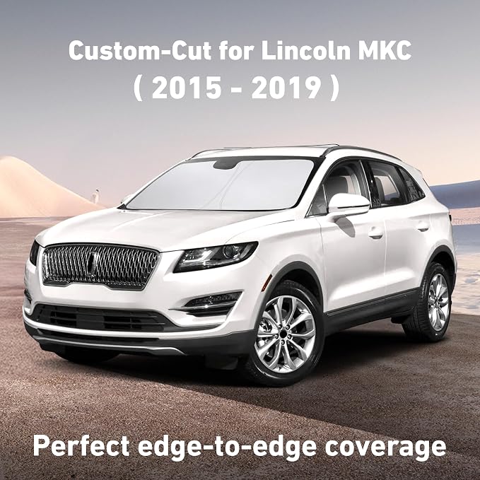 EcoNour Windshield Sunshade Compatible for Lincoln MKC 2015-2017 2018 2019 | Sun Visor for Front Windshield & Window Sun Shade Cover, UV Heat Blocker & Protector, Car Accessories - Image 2