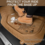 CAR PASS Tire Tread DeepDish Rubber Floor Mats for car Heavy Duty car mats All Weather, Universal XL~M Trim to Fit for Truck SUV Vehicle Automotive, Waterproof car mats 3 piece Solid Beige - Image 4