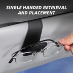 2 Pack Magnetic Leather Car Visor Sunglass Holders, Yellow | flip-open design, holds eyewear tickets or cards, tool-free mounting, fits most cars and trucks, car interior accessories - Image 3