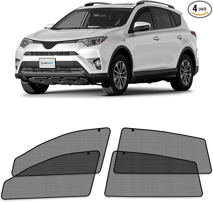 CLIM ART Magnetic Car Window Shades for Toyota RAV4 2013-2018 – Custom-Fit Sun Blocker Curtains, Side Window Covers, Essential Car Accessories for Camping, Baby and Privacy Protection - MS0138 by CLIMART