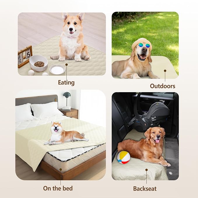 gogobunny Waterproof Pet Couch Cover, Dog Blanket, Furniture Protector | Breathable, Reversible Design, Easy Hair Removal, Lightweight Sofa Covers for Medium Dogs 30x80 Inch Dark/Light Cream - Image 4