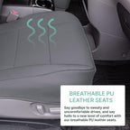 FH Group Custom Fit Car Seat Covers Specifically Made for 2011-2020 Toyota Sienna 7 Passenger, Car Seat Cover Front Set, Automotive Seat Covers in Solid Gray Faux Leather, Waterproof and Washable - Image 5