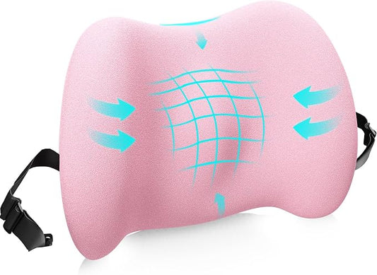 Lumbar Support Pillow for Office Chair, Memory Foam Car Back Cushion | Lumbar Pillow Lower Back with Adjustable Straps, Ergonomic Chair Back Pillow for Office, Car, Gaming Chairs and Bed by BYMECOST