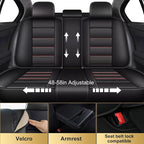IKABEVEM Car Seat Covers Full Set Fit for Nissan Frontier 2007-2025 2026: 5 Seat Auto Interior Accessories, Waterproof Faux Leather Vehical Car Seat Cushion Covers(Black&Redline) - Image 2