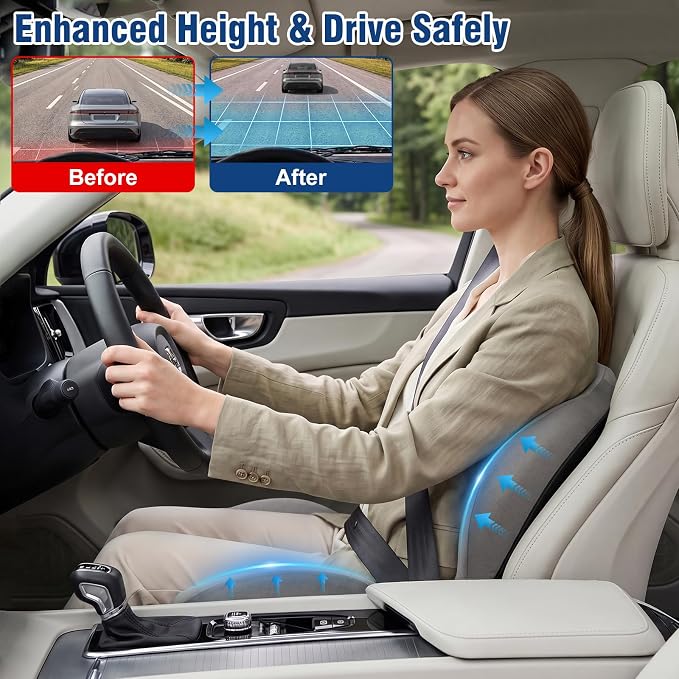Car Seat Cushion Office Chair Cushion with Lumbar Support Pillow | Ergonomic Seat Cushion for Relieve Sciatica & Tailbone Pain, Ideal for Car Driving Truck Office Chairs Wheelchairs Home Use - Image 3