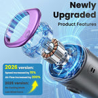 2026 Car Clip on Fan Air Conditioner with Led Display (Purple) | Mini Clip Fan Portable Personal Clip-On Air Conditioner for Shirt Silent Rechargeable Exhaust for Kitchen - Image 4