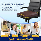 kingphenix Memory Foam Car Seat Cushion for Driving Comfort and Office Use | Coccyx & Lower Back Pressure Relief, Non-Slip 4D Mesh Seat Cushion for Cars, Trucks, SUVs, Long Drives & Office Chairs, Brown - Image 5