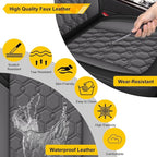 Front Seat Covers for Subaru Ascent 2019-2026 2027 Faux Leather | Waterproof Breathable Scratch Resistant 360° Wrap Airbag Compatible Easy Clean (2 Seats,Black & Grey) - Image 5
