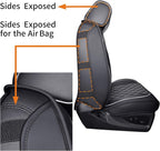 Front Seat Covers Chevy Silverado GMC Sierra 2007-2026 1500 2500HD 3500HD | Aierxuan 2 Seat Protectors Custom Fit Truck Pickup Trail Boss Z71 Crew Double Extended Cab Waterproof Leather Black-White - Image 4