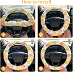 Accmor Fuzzy Car Steering Wheel Cover, Universal Fluffy Auto Wheel Cover & Handbrake Cover & Gear Shift Cover Set, Soft Warm Steering Wheel Protector Car Accessories for Men Women Girls, Colorful - Image 5