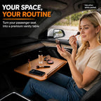 Adjustable Car Desk for RV with Solid Wood Tabletop, Tilt & 360° Swivel Mobile Office Workstation, Height Adjustable Camper Desk for Motorhome, SUV, Home Office, Reading and Travel - Image 3