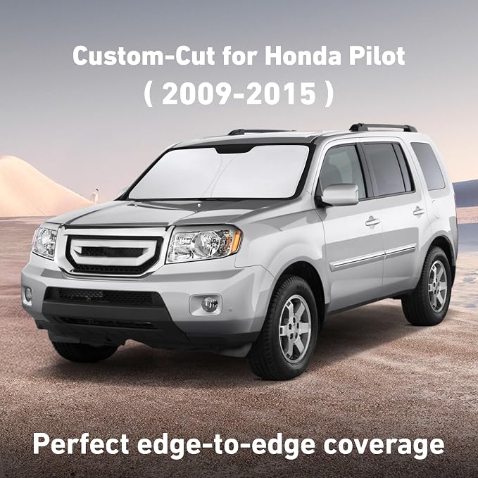 EcoNour Windshield Sunshade Compatible for Honda Pilot 2009-2013 2014 2015 | Sun Visor for Front Windshield & Window Sun Shade Cover, UV Heat Blocker & Protector, Car Accessories - Image 2