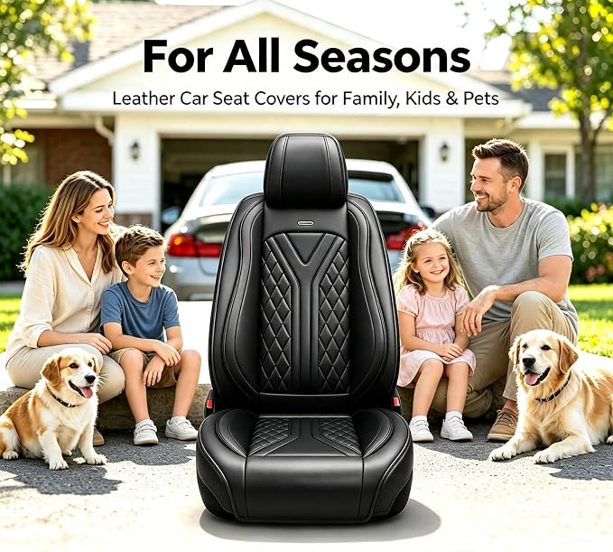 for Subaru Impreza 2012-2026 Car Seat Covers, Full Set, Black | Luxury Full Coverage Leather Seat Protectors, Waterproof Breathable, Non-Slip, Easy to Install, Airbag Compatible, All-Season - Image 9