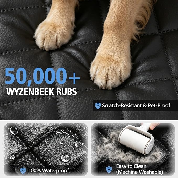 Pet Bench Seat Covers for Crew Cab Trucks,PU Leather Truck Back Seat Cover | Heavy Duty, for F150/Chevrolet Silverado/Ram1500/GMC Sierra/Toyota, Under Child Car Seat, with Storage Pockets, Waterproof - Image 6