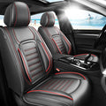 Fit RAV4 Car Seat Covers for Toyota RAV4 2007-2025 2026 -Premium Leather, Waterproof，Breathable，All-Weather Seat Cushion Protecto & Airbag Compatible, Full Set Red Line Black by Unknown