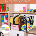 6 Large Toy Storage Bags with Labels Reusable Clear Toy Organizer 3L & 3XL | PVC Waterproof Transparent Organizer Bags with Zipper for Building Blocks, Puzzle, Board Games Travel Storage, Save space - Image 6