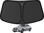 C-Class Windshield Sun Shade for Benz C-Class C200 C250 C300 C400 W205 2008-2021 Blocks UV Rays Accessories,1:1 Custom Foldable Thickened Wear-Resistant Front Window Sunshade Visor by Achaltiza