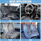 MYFAMIREA 375 PCS Disposable Car Seat Covers Clear Plastic Vehicle Seat Protector Set with Steering Wheel, Gear Shift and Handbrake Covers, Universal for Cars Auto Truck Bus Airplane - Image 7