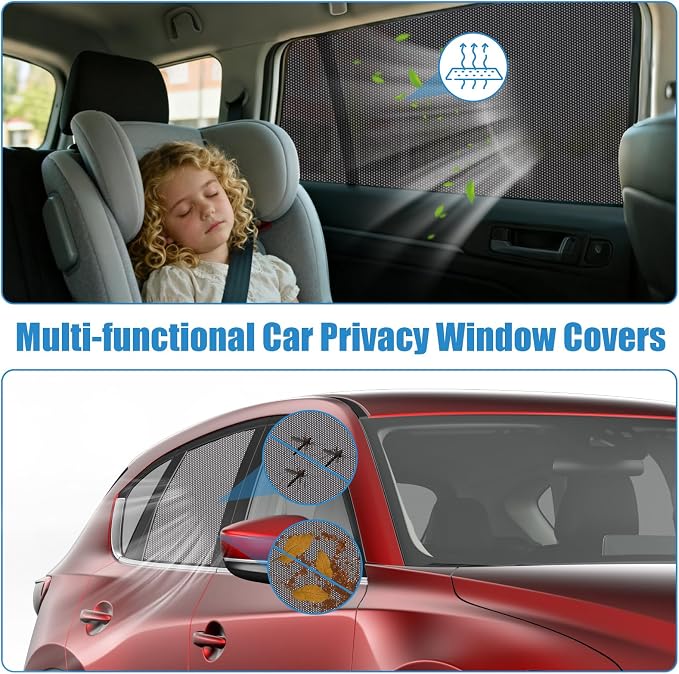 Mazda CX-5 Window Shades 2017-2023, Rear Side Mesh, 2PCS | Custom Fit Window Shades, Breathable Mesh Blocks UV Rays, Reduces Heat & Glare, Creates Comfort for Babies & Rear Passengers - Image 5