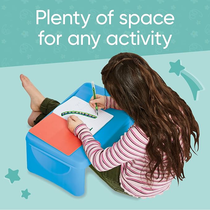 Hearthsong Foldable Lap Desk for Kids with Storage - Ideal Floor Desk for Drawing, Studying, Portable Folding Travel Lap Table, Versatile Bed Desk & Lap Tray (Blue-V2) - Image 7