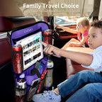 LUCMO Car Backseat Organizer with Touch Screen Tablet Holder, Dark Purple | 2 Pcs,9 Storage Pockets,Clear Tablet Holder,Protectors Kick Mats,Travel Accessories,Seat Cover,Road Trip Essentials - Image 7