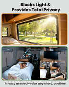 MELIPRON Driver Rear Window Cover Fit for Mercedes Sprinter 170"/170" ext | NCV3 & VS30 2007-2026, 2 Folding Ventilation Panels, Magnetic Insulated Blackout Privacy Shade for Campers & Van Lifers, Gray - Image 3