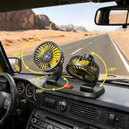12V Dual Car Fan SUV/Truck/RV, 2-Speed 360° Rotate, Cigarette Lighter Plug | Universal compatibility (cars/trucks/RVs/tractors/UTVs)，Dual-head independent 360° rotation，12V cigarette lighter powered - Image 8