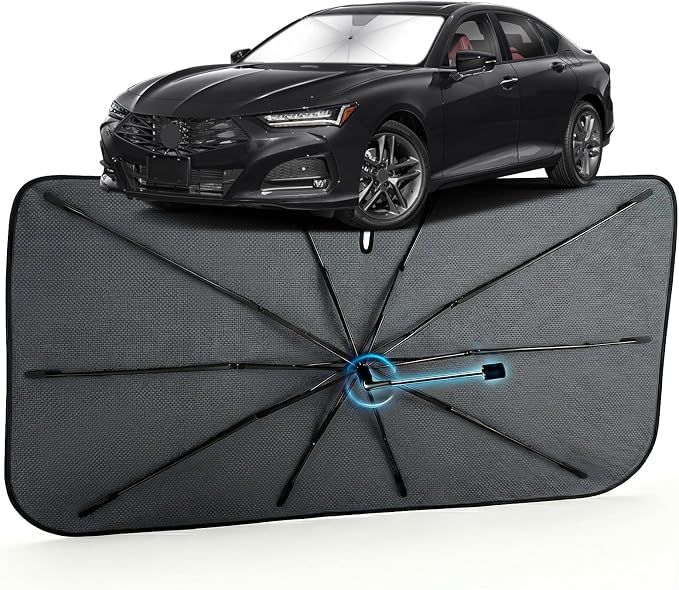 Car Windshield Sun Shade Umbrella for Acura TLX 2015-2026, 1:1 Exact Fit | [Reflective Coated Fabric] Car Shades Sun Visor Keep Car Cool and Protects Interior, Sunshade Umbrella for Front Window by MakeLifeBetter
