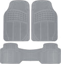 BDK ProLiner Car Floor Mats for Cars Trucks SUV, 3-Piece All-Weather Heavy Duty Rubber Liners with Universal Trimmable Fit, Durable Waterproof Vehicle Auto Floor Mats with Capture Ridges Gray by BDK