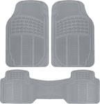 BDK ProLiner Car Floor Mats for Cars Trucks SUV, 3-Piece All-Weather Heavy Duty Rubber Liners with Universal Trimmable Fit, Durable Waterproof Vehicle Auto Floor Mats with Capture Ridges Gray by BDK