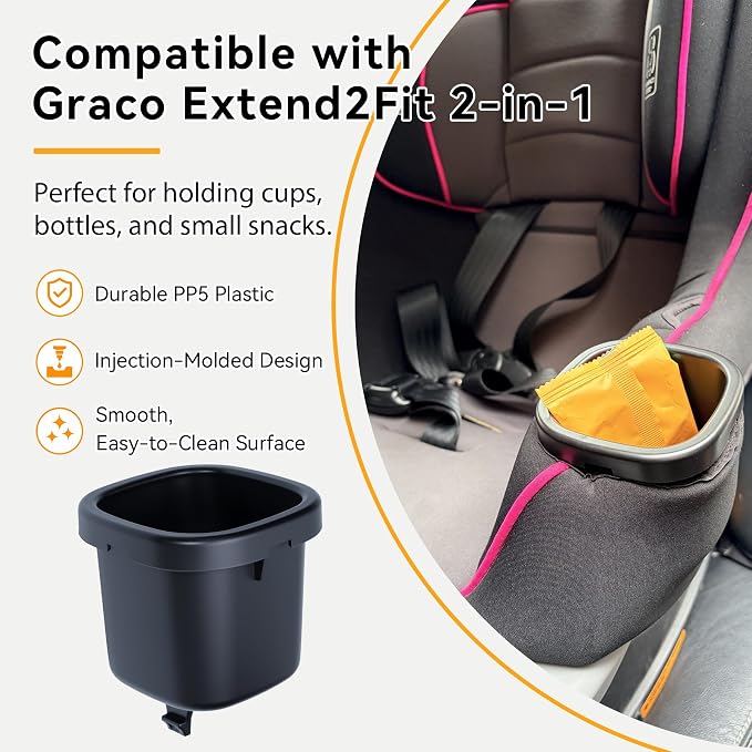 1-Pack Replacement Cup Holder Set for Graco Extend2Fit 2-in-1 Car Seat, Injection-Molded Car Seat Replacement Parts - Image 6