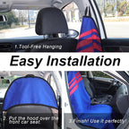 Sweat Towel Car Seat Cover Protector Front Seats for Gym Workout, Running, Swimming, Beach and Hiking, Waterproof Universal Seat Cover for Car, Trucks, Van & SUV (1, FSH-Blue/RED, Front) - Image 4