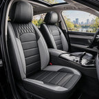 Car Seat Covers Fit for Nissan Rogue Sport 2017-2022 Front Set | Faux Leather Waterproof Automotive Seat Protectors,Compatible with Airbags,Easy to Install,2 Seats Grey by RAWAKORW
