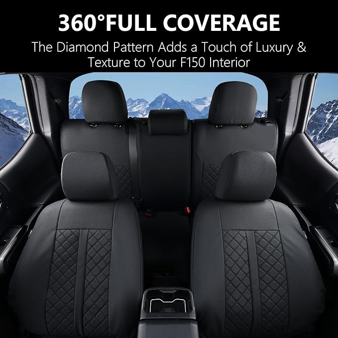 Truckiipa Tacoma Leather Car Seat Covers Full Set Truck Seat Covers Cushion Fit for 2016-2023 Toyota Tacoma Double Crew Cab, Full Set, Black - Image 9