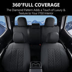 Truckiipa Tacoma Leather Car Seat Covers Full Set Truck Seat Covers Cushion Fit for 2016-2023 Toyota Tacoma Double Crew Cab, Full Set, Black - Image 9