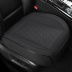 West Llama Linen Front Car Seat Cover Protector Anti-Slip Bottom Seat Cover Fits 95% of Vehicles,Wrapping Around The Bottom,Triangular Pattern(Black-2Pcs) by WESTLLAMA