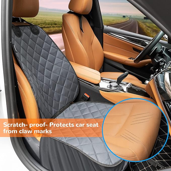 URPOWER Car Seat Protector, Waterproof Seat Cover for Dog & Child Car Seat | 600D Oxford, Elastic Skirt, Scratch Resistant, Non-Slip, Storage Pocket, Easy Install，Fits Cars, Trucks & SUVs - Image 2